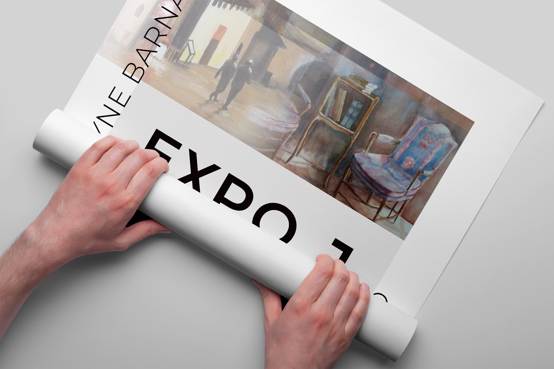 Expo Barnabé et Dallard, affiche pliée
